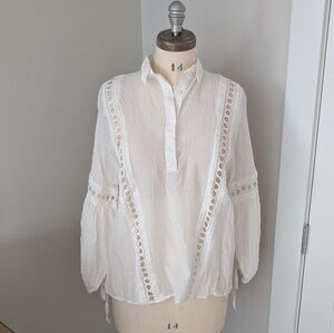 I Am Chin Studio - White Eyelet Billow Blouse